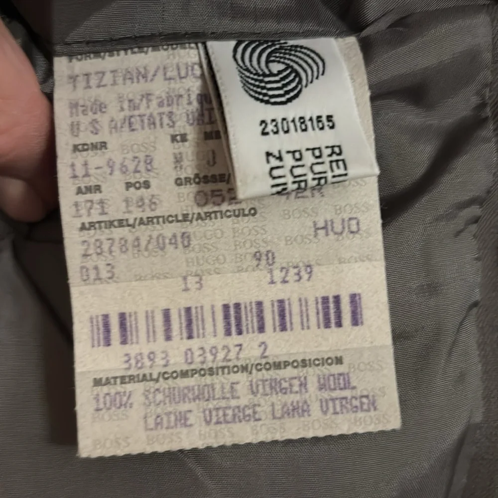 Hugo Boss DaVinci Lucca Blazer Suit Jacket Size 42R Virgin Wool Super 100